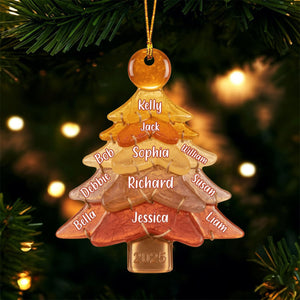 Glass Family Tree Ornament - Personalized Gifts For Family
