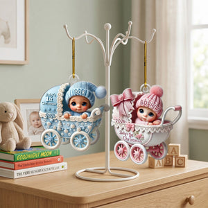 Baby In Carriage β Baby's 1st Christmas Personalized Ornament