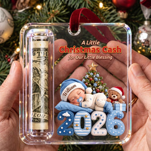 Personalized Christmas Cash Gift Holder Ornament – Custom Acrylic Keepsake For Holiday Gifting