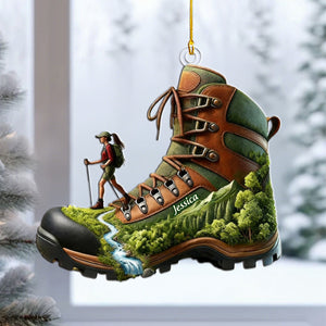 Custom Name Hiking shoes Personalized Ornament,Christmas Gift for Hiking Lovers