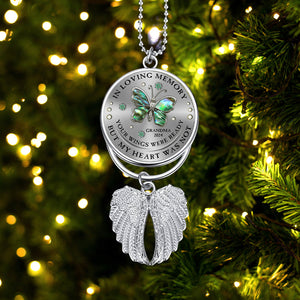 Your Wings And My Heart - Personalized Memorial Wings Ornament
