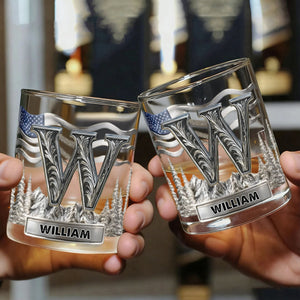 Alphabet Initial For Whiskey Lovers - Personalized Whiskey Glass