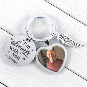 I'm Always With You - Personalized Heart Photo Keychain