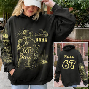 Bleach Style Ice Hockey Hoodie - Personalized Hoodie For Ice Hockey Mom