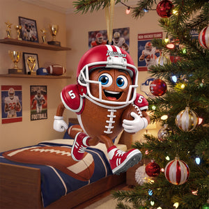American Football Fan Gift β Personalized Cute Mascot Acrylic Hanging Ornament