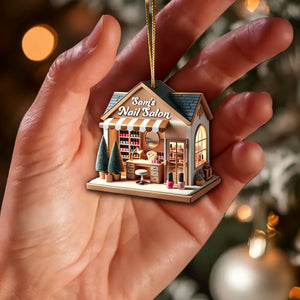 Personalized Custom Name Nail Salon Ornament, Nail Salon Christmas Decoration