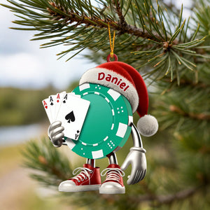 Poker Christmas Ornament, Personalized Ornament