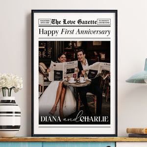 The Anniversary Times - Personalized Photo Poster For Couples