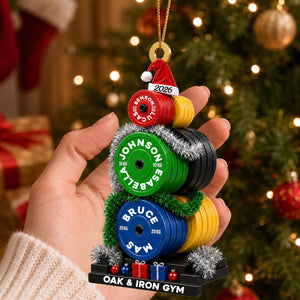 Personalized Weight Plate Christmas Tree Acrylic Ornament