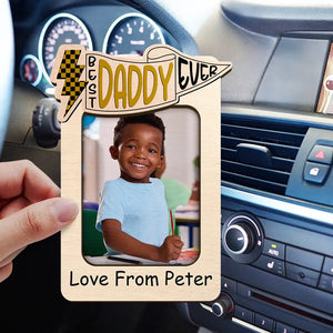 Custom Photo Dad Visor Clip - Personalized 'Best Dad Ever' Car Gift for Him