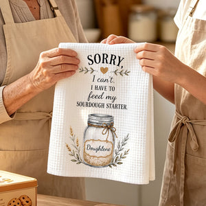 Custom Sourdough Starter Kitchen Towel – Personalized Baking Gift For Bread Lovers & Home Bakers