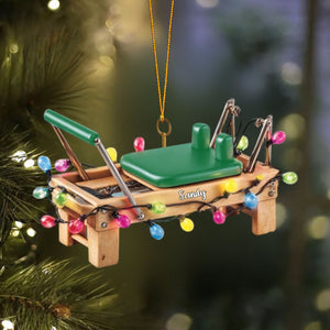 Personalized Pilates Reformer Ornament, Custom Name Christmas Gift