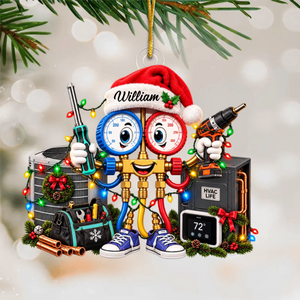Personalized HVAC Technician Christmas Ornament – Custom Name Gift For Heating & Cooling Pros