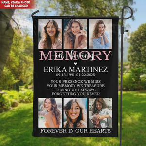 Forever in My Heart - Personalized Photos Garden Flag Memorial Gift