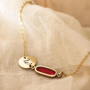 Birthstone with Initials - Personalized Birthstone Jewelry, Birthday Gift, Friendship Bracelet