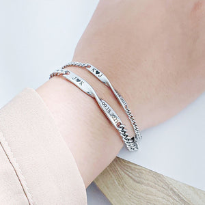 Personalized Couple Infinity Shape Stainless Bracelet