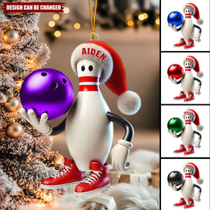 Personalized Custom Name Bowling Christmas Ornament, Gift For Bowling Lover