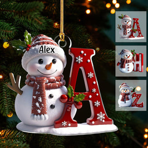 Snowman Letter - Personalized Acrylic Ornament