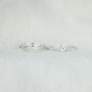 Always Keep Me In Your Heart - Mama & Daughter Layered Heart S925 Ring