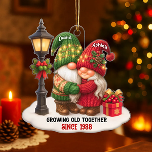 Christmas Couple Growing Old Together Personalized Acrylic Ornament