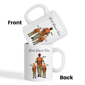Personalized Mug - Daddy's Dream Team Firefighter, Doctor, Police , Teacher, Worker, Chef