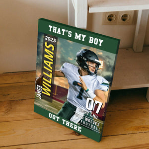 American Football Photo Poster My Heart Is On That Field - Personalized Gift For Football Player