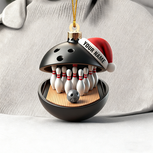 Personalized Bowling Lover Christmas Acrylic Ornament