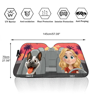 Adventures with My Dog - Personalized Car Sunshade