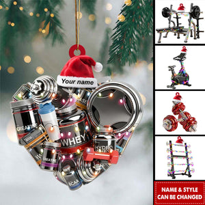 Personalized Custom Name Fitness Ornament, Fitness Christmas Gift