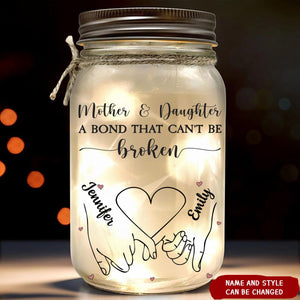 Personalized First My Mother Forever My Friend Mason Jar Light