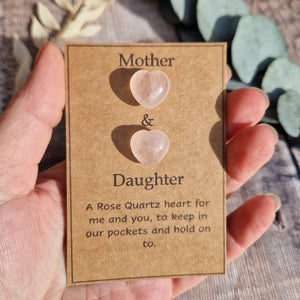 Grandma Mother & Daughter Rose Quartz Crystal,Mother's day Gift