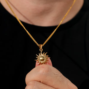 Sun Star Pendant Necklace Jewelry Gift for Man Boyfriend Gift for Him