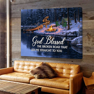 Broken Road - Personalized Camping Couple Canvas Poster