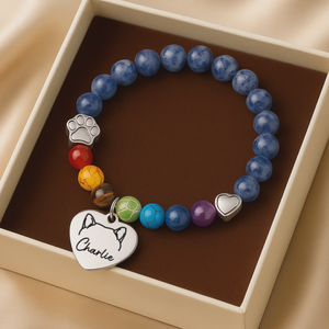 Custom Rainbow Bridge Bracelet - Personalized Pet Memorial Gifts For Dogs And Cats - Waiting At The Rainbow Bridge