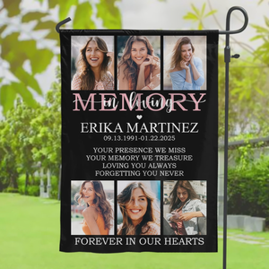 Forever in My Heart - Personalized Photos Garden Flag Memorial Gift