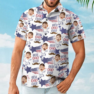 Best Dad Ever - Personalized Photo Hawaiian Shirt