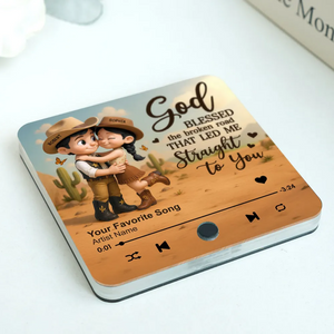 You & Me We Got This Cartoon Countryside Couple Cowboy Cowgirl Personalized Music Fridge Magnet