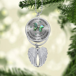 Your Wings And My Heart - Personalized Memorial Wings Ornament
