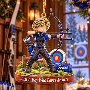 Archery Aiming Personalized Archery Boy Archery Girl Christmas Ornament