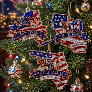 Personalized "The State Pride" Acrylic Hanging Ornament β Celebrating America 250th Anniversary | Luxury Patriotic Gift