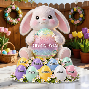 Custom Acrylic Plaque - Personalized Easter Gifts For Mom, Grandma - Bloom With Grace And Love