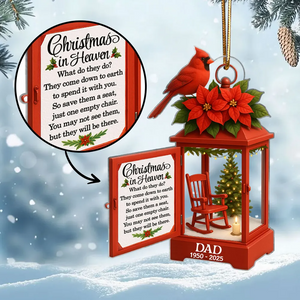 Personalized Lantern Memorial Chistmas Acrylic Ornament Sympathy Gift For Loss Of Loved Ones