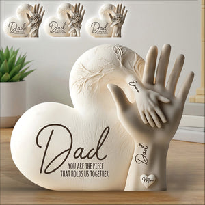 Dad You Are The Piece That Holds Us Together - Personalized Father Custom Shaped Acrylic Plaque