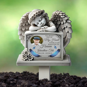 I'll Hold You In My Heart Until I Can Hold You In Heaven - Memorial Personalized Garden Plaque Stake