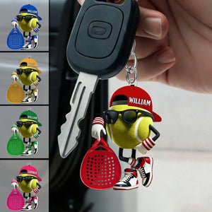 Personalized Custom Name Padel Acrylic Keychain, Gift for Tennis Lover