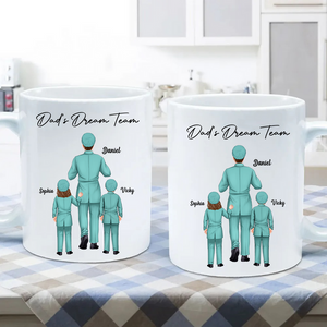 Personalized Mug - Daddy's Dream Team Firefighter, Doctor, Police , Teacher, Worker, Chef