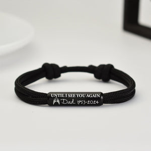 Custom In Loving Memory Bracelet "I Will Carry You With Me" Personalized Engraved Memorial Bracelet