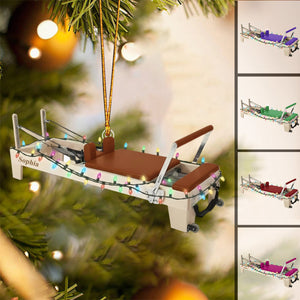 Custom Mini Pilates Reformer Christmas Ornament, Fitness Studio Decor, Unique Exercise Gift For Instructor
