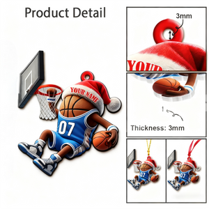 Custom Name Basketball Personalized Acrylic Ornament Basketball Team Christmas Gift