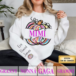 Gigi Grandma Painted Pumpkin - Family Personalized Fall Sweatshirt